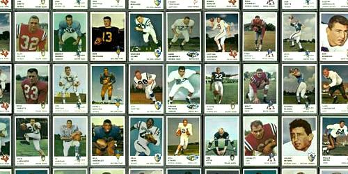 Virtual Uncut Sheet of 1961 Fleer football cards Virtual Uncut Sheet of 1961 Fleer football cards