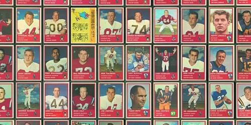 Virtual Uncut Sheet of 1963 Fleer football cards
