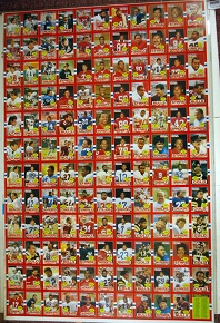 Uncut sheet of 1985 USFL football cards