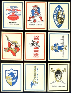 1960 Fleer AFL Team Logo Stickers