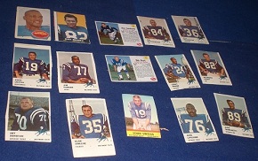 Hand-cut 1961 Fleer football cards