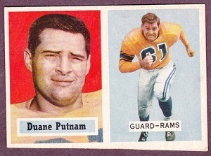 1957 Topps Duane Putnam football cards