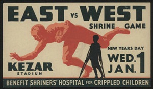 1930s East-West Shrine Game sticker