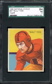 1935 National Chicle Bull Tosi football card