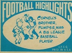 Cartoon on back of 1968 Topps football card