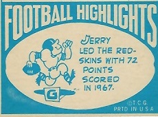 Cartoon on back of 1968 Topps football card