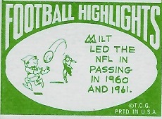 Cartoon on back of 1968 Topps football card