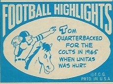 Cartoon on back of 1968 Topps football card