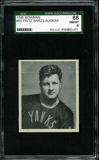 Frank Barzilauskas - 1948 Bowman #92 - SGC 88