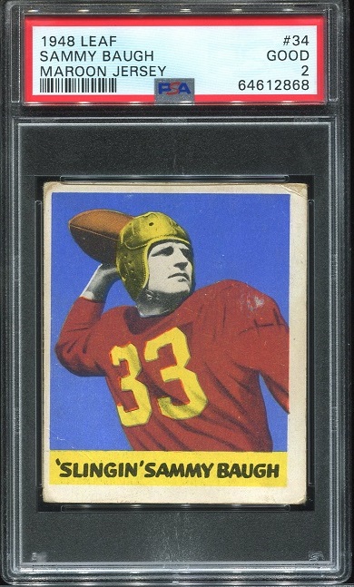 1948 Leaf #34 - Sammy Baugh - PSA 2