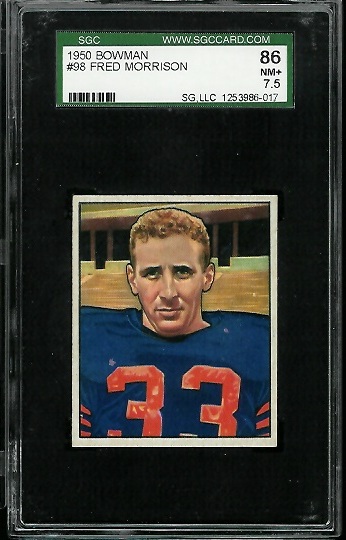Fred Morrison - 1950 Bowman #98 - SGC 86