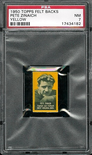Pete Zinaich - 1950 Topps Felt Backs #100Y - PSA 7