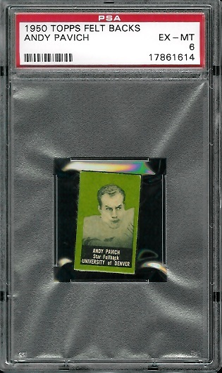 Andy Pavich - 1950 Topps Felt Backs #65 - PSA 6