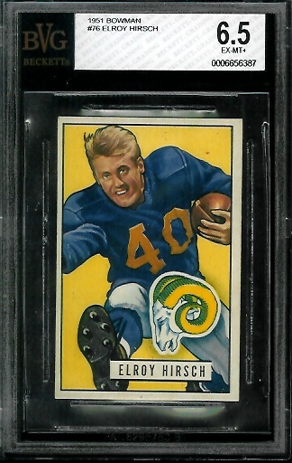 Elroy Hirsch - 1951 Bowman #76 - BVG 6.5