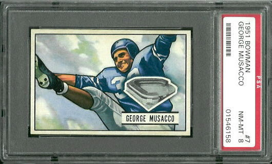 George Musacco - 1951 Bowman #7 - PSA 8