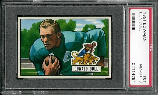 Don Doll - 1951 Bowman #61 - PSA 8