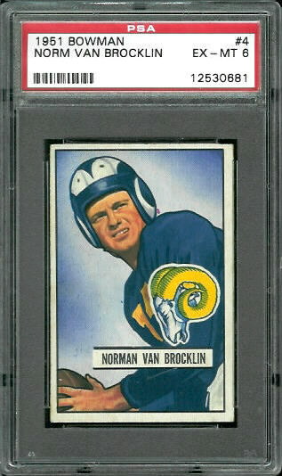 1951 Bowman #4 - Norm Van Brocklin - PSA 6