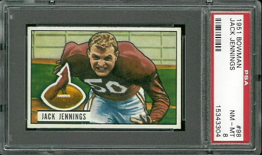 Jack Jennings - 1951 Bowman #98 - PSA 8