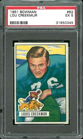 Lou Creekmur - 1951 Bowman #62 - PSA 5