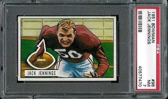 Jack Jennings - 1951 Bowman #98 - PSA 7