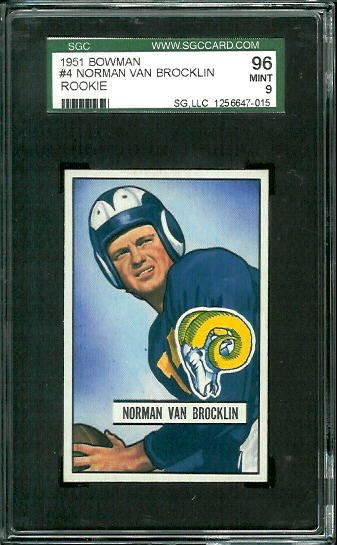 Norm Van Brocklin - 1951 Bowman #4 - SGC 96
