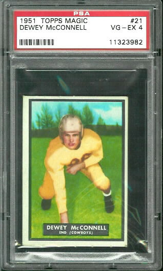 Dewey McConnell - 1951 Topps Magic #21 - PSA 4