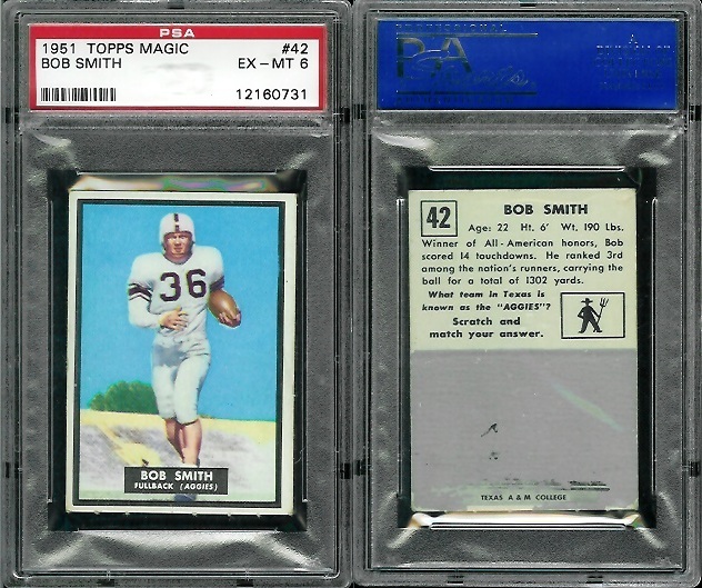 Bob Smith - 1951 Topps Magic #42 - PSA 6