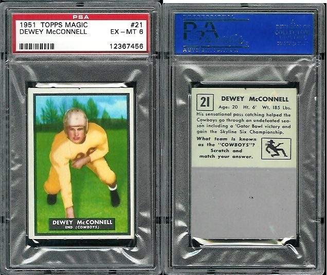 Dewey McConnell - 1951 Topps Magic #21 - PSA 6