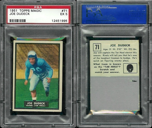 Joe Dudeck - 1951 Topps Magic #71 - PSA 5
