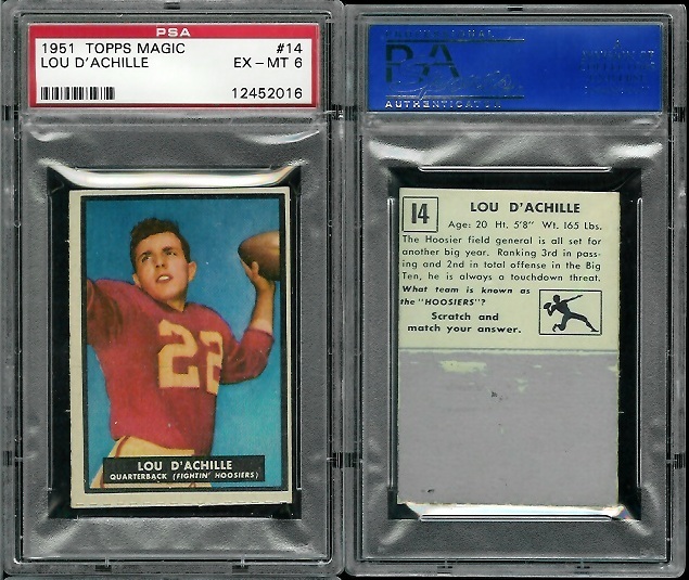 Lou D'Achille - 1951 Topps Magic #14 - PSA 6