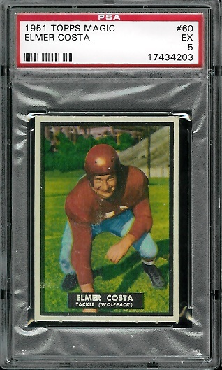 Elmer Costa - 1951 Topps Magic #60 - PSA 5