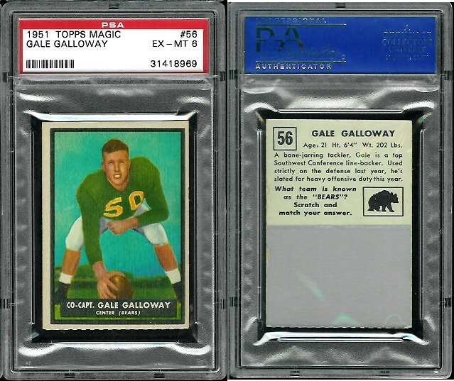 Gale Galloway - 1951 Topps Magic #56 - PSA 6