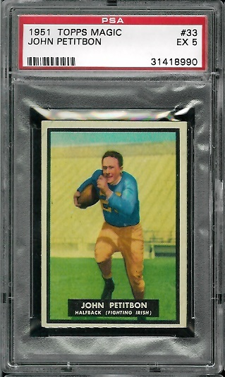 John Petitbon - 1951 Topps Magic #33 - PSA 5