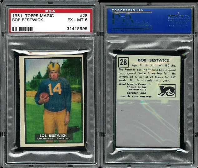 Bob Bestwick - 1951 Topps Magic #28 - PSA 6