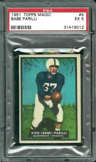 Babe Parilli - 1951 Topps Magic #4 - PSA 5