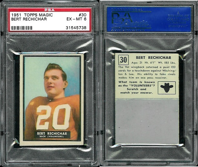 Bert Rechichar - 1951 Topps Magic #30 - PSA 6
