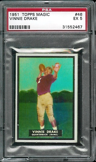 Vinnie Drake - 1951 Topps Magic #46 - PSA 5