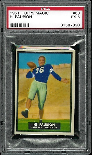 Hi Faubion - 1951 Topps Magic #63 - PSA 5