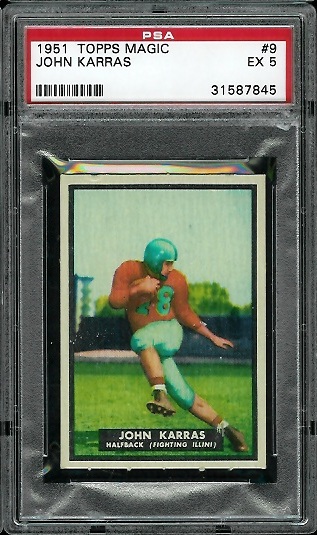 John Karras - 1951 Topps Magic #9 - PSA 5