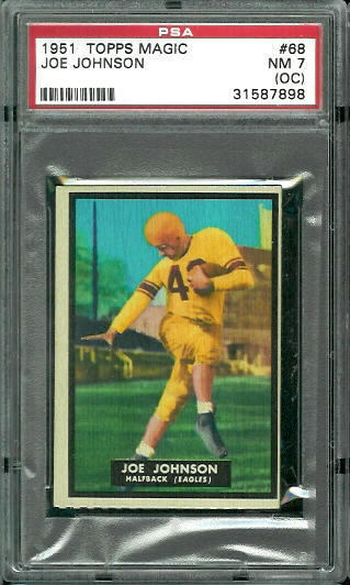 Joe Johnson - 1951 Topps Magic #68 - PSA 7 oc