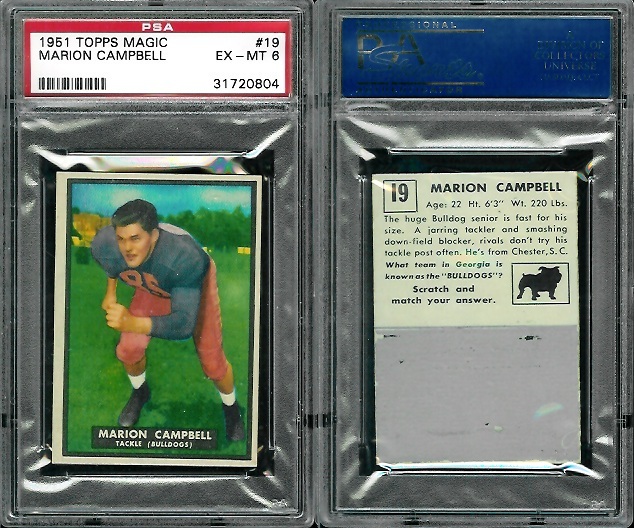 Marion Campbell - 1951 Topps Magic #19 - PSA 6