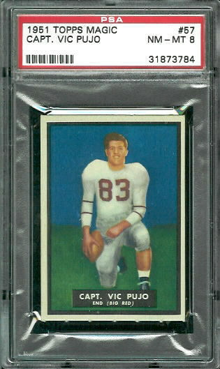 Vic Pujo - 1951 Topps Magic #57 - PSA 8