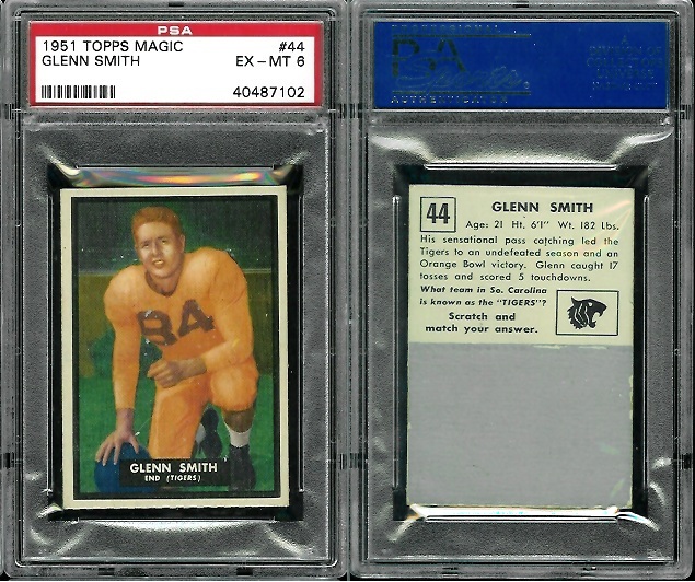 Glenn Smith - 1951 Topps Magic #44 - PSA 6