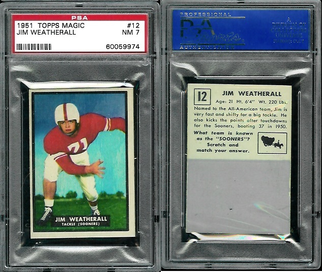 Jim Weatherall - 1951 Topps Magic #12 - PSA 7