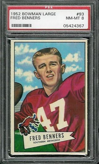 Fred Benners - 1952 Bowman Large #93 - PSA 8