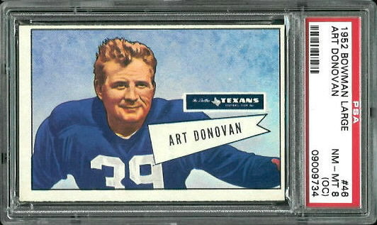 1952 Bowman Large #46 - Art Donovan - PSA 8 oc