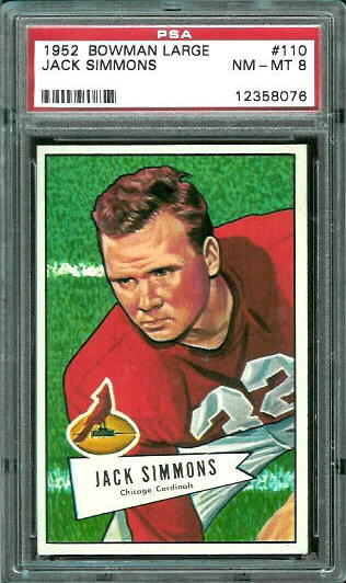 Jack Simmons - 1952 Bowman Large #110 - PSA 8