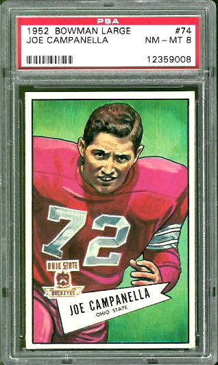 Joe Campanella - 1952 Bowman Large #74 - PSA 8