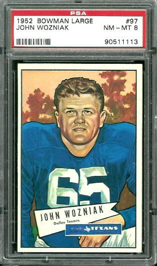 John Wozniak - 1952 Bowman Large #97 - PSA 8