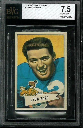 Leon Hart - 1952 Bowman Small #15 - BVG 7.5
